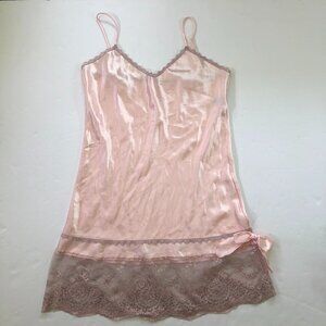 Vintage Lady Cameo Dallas Short Satin Chemise Nightie Blush Pink Medium Lingerie
